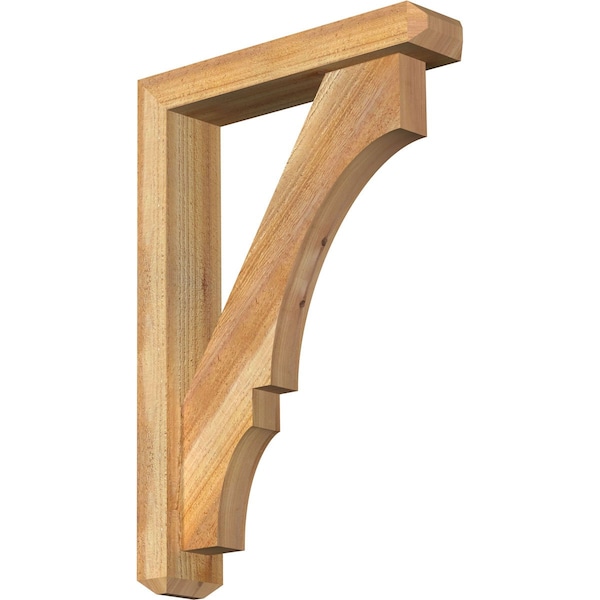 Ekena Millwork Balboa Craftsman Rough Sawn Bracket w/ Offset Brace, Western Red Cedar, 4"W x 18"D x 26"H BKT0402X18X26BOA04RWR - main